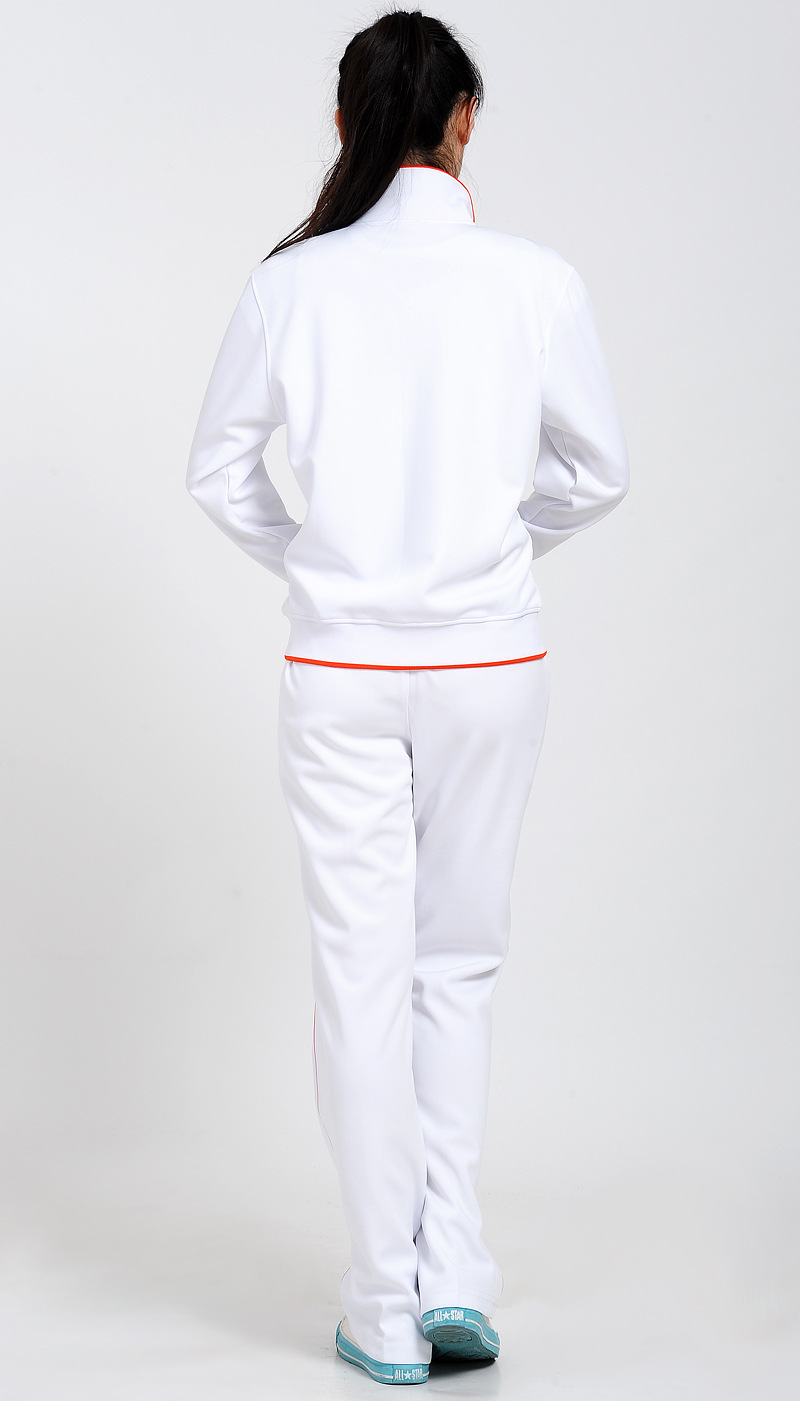 晋冠中老年大码白色运动服套装男女士休闲白色运动套装服装春