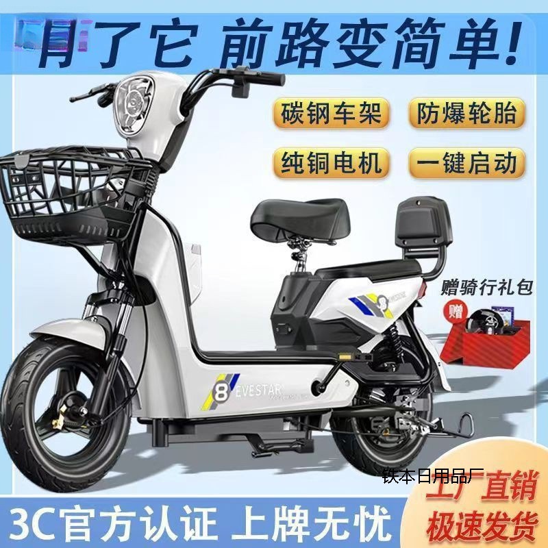 miz新国标双人电动车小型男女士电瓶车可上牌锂电成人代步电动自