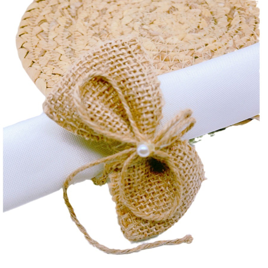 Mori Style Natural Hemp Rope Bow Napkin Ring Hotel Wedding Table Decoration Napkin Ring Tissue Buckle Napkin Ring