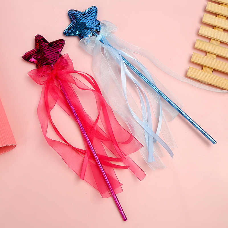 万圣节儿童小魔仙魔法棒 新品五角星仙女棒 公主闪亮魔棒精美玩具