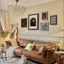 麓r法式客厅装饰画美式轻奢软装高级感壁画小众沙发背景墙画房间