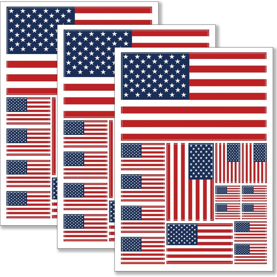 亚马逊热销 美国国旗汽车贴纸 大号拼张反光车身贴 21x29.