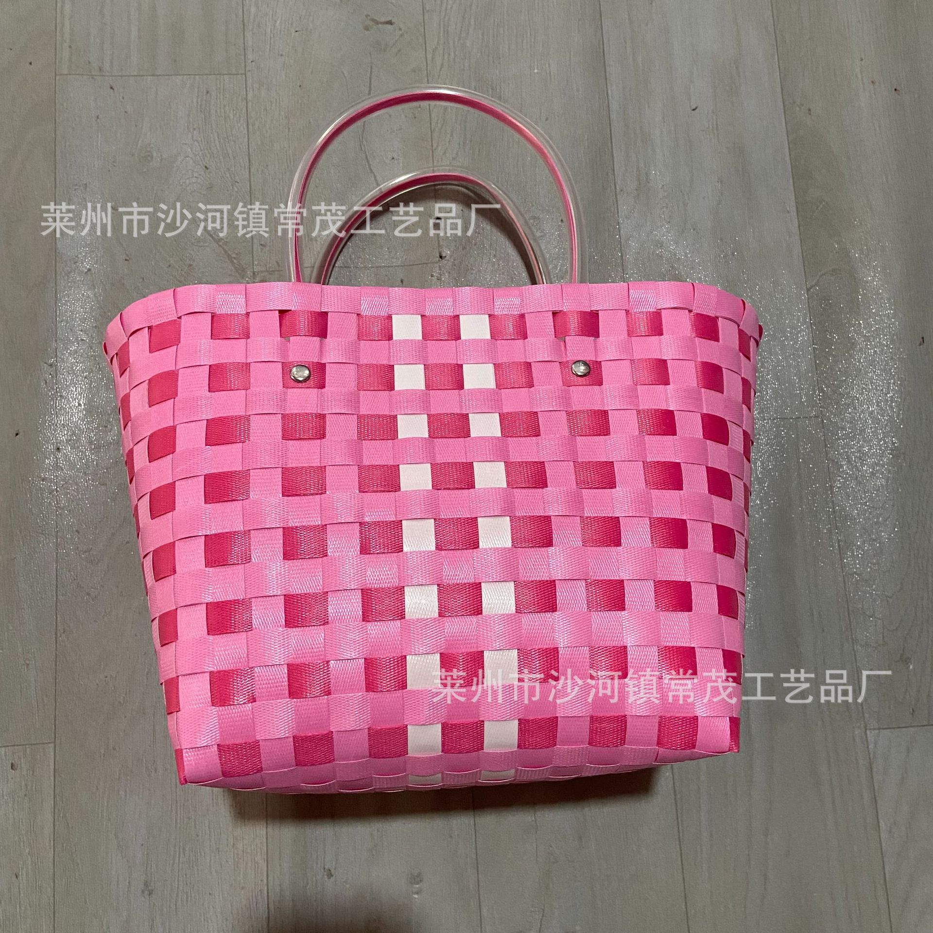 Fashion Simple Knitted Basket Vegetable Basket Straw Bag New Ins Style Pastoral Shopping Basket