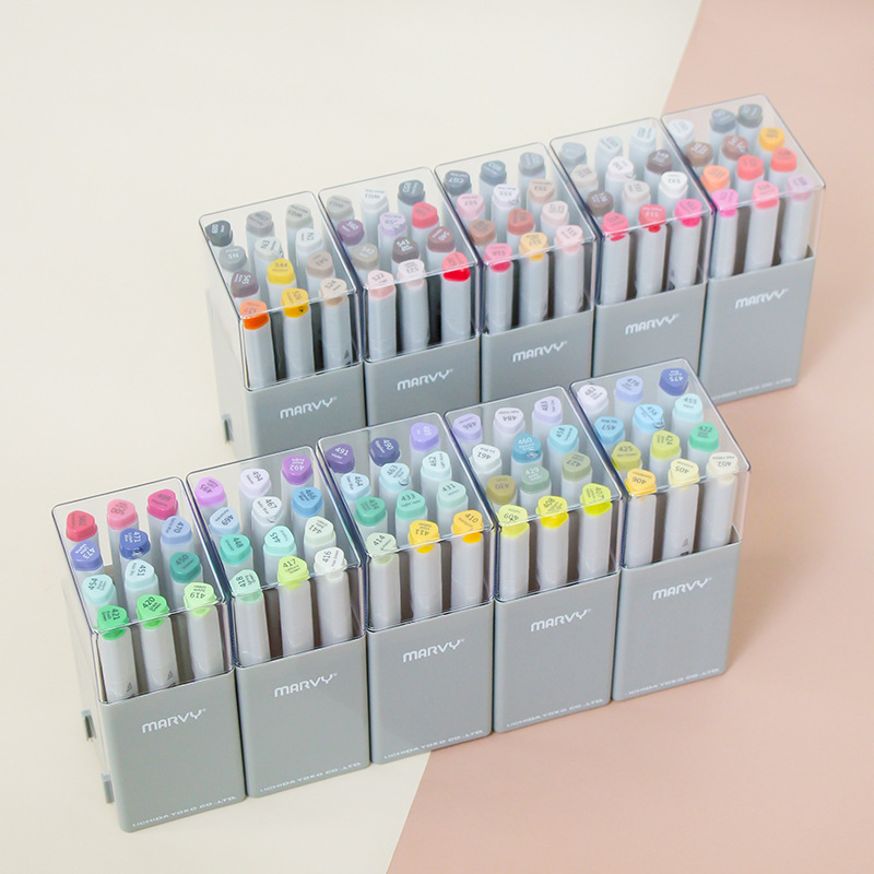日本美辉t8酒精油性双头马克笔套装12/24/36/48/120色动漫设计