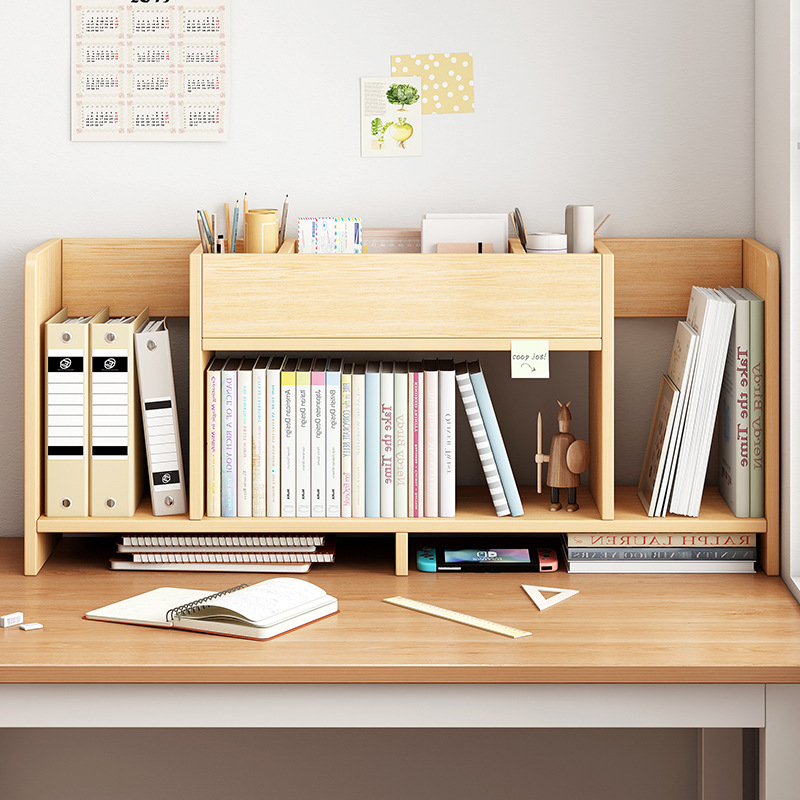 桌面书架置物架学生书桌收纳架子办公桌上飘窗储物柜家用简易书柜