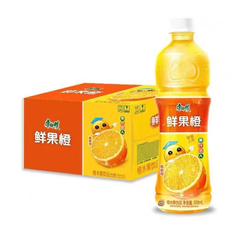 康师傅饮料鲜果橙汁500mlx15瓶整箱居家解渴聚餐囤货果汁饮品