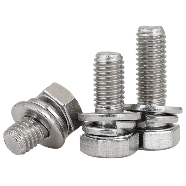 Factory Outer Hexagon Assembling Bolts 304 Stainless Steel Hex HD Three Combination Screws M3-M12 Combination Screws