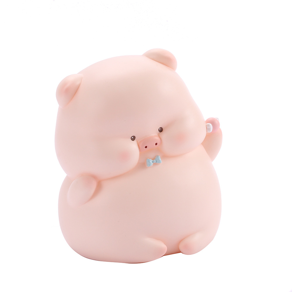 Tianbaby Pig Series Cute Cartoon Resin Pencil Vase Decoration Coin Bank Children's Birthday Gift for School Opens Wholesale