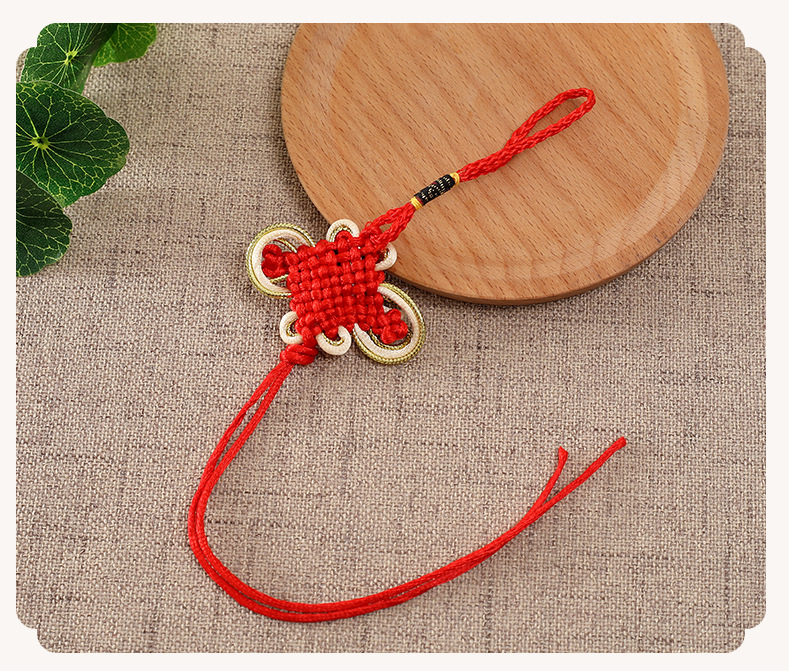 时尚中国风八盘金边中国结钥匙扣背包挂饰汽车创意内饰多色可选