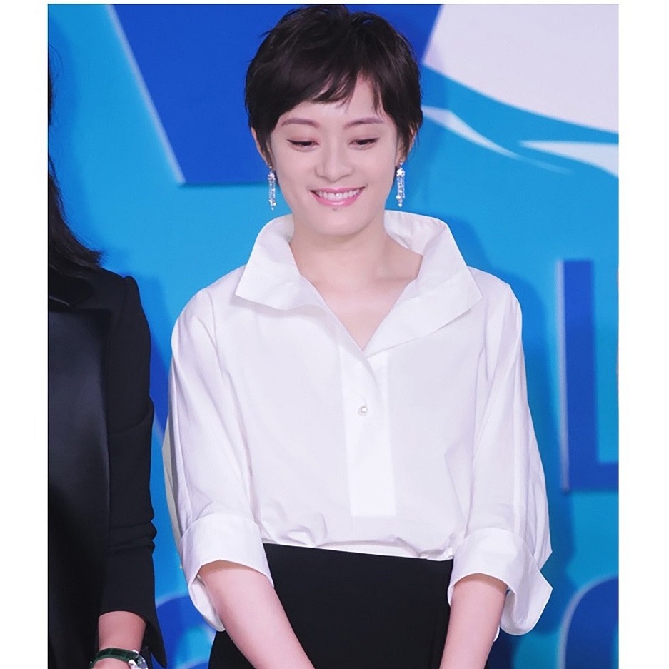孙俪章子怡刘诗诗明星同款白衬衣女白色法式小众别致衬衫上衣穿搭