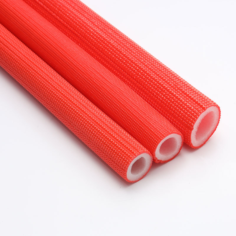 红蓝压花保温管橡塑保温管epe红蓝地暖保温红蓝地暖压花管