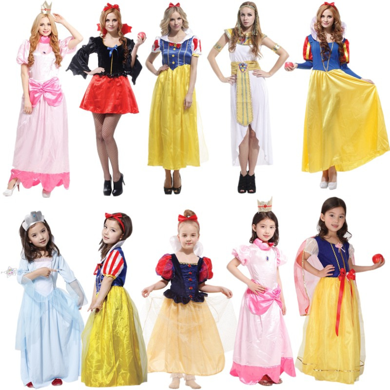 万圣节服装儿童白雪公主裙皇后长裙小红帽公主装篷篷裙表演出服