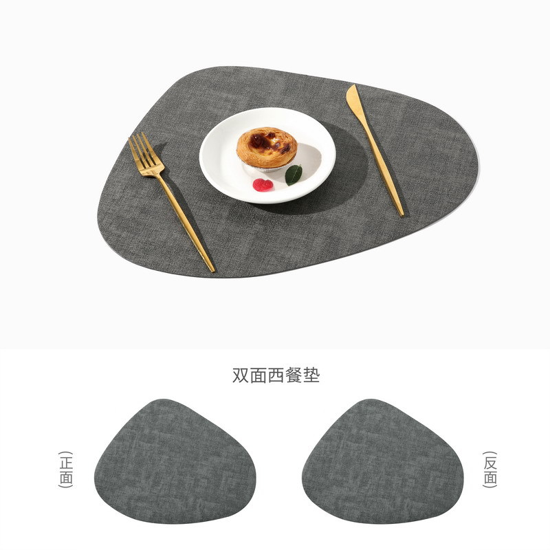 Nordic Cross-Border Water Drop Cloth Pattern Leather Placemat Pvc Insulated Dining Table Mat Restaurant Hotel Western-Style Placemat Waterproof Coasters