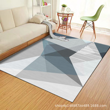 跨境新款现代简约地毯客厅卧室几何家居印花茶几毯北欧地垫定制
