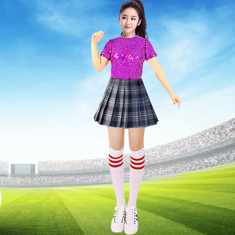 韩版爵士舞风格演出服运动会啦啦操舞蹈套装女学生拉拉队服装现代