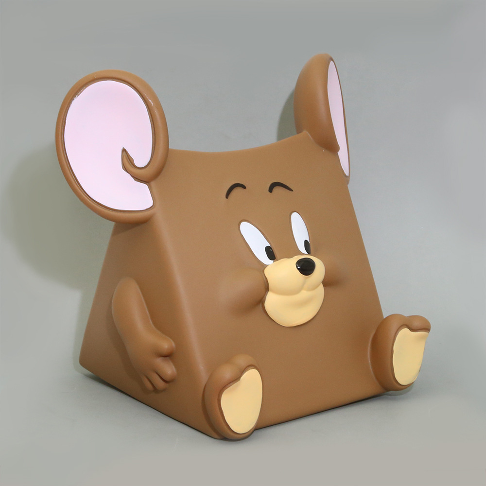 可爱小猫大号存钱罐摆件创意卡通老鼠防摔搪胶储蓄罐礼品家居装饰