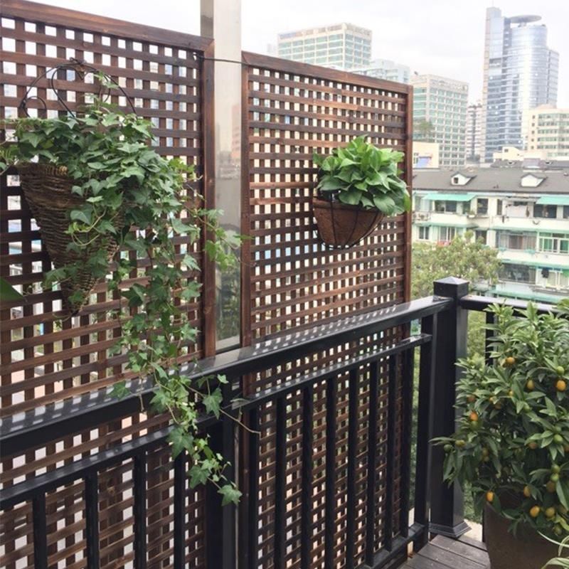 防腐木格栅户外屏风木头栅栏隔断室外庭院遮挡花园花格方格木围栏