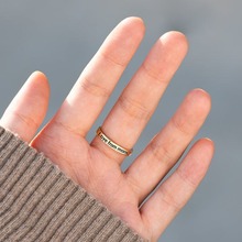 跨境新品妈妈给女儿的高低戒指来自妈妈的爱心电图波浪戒指女带钻