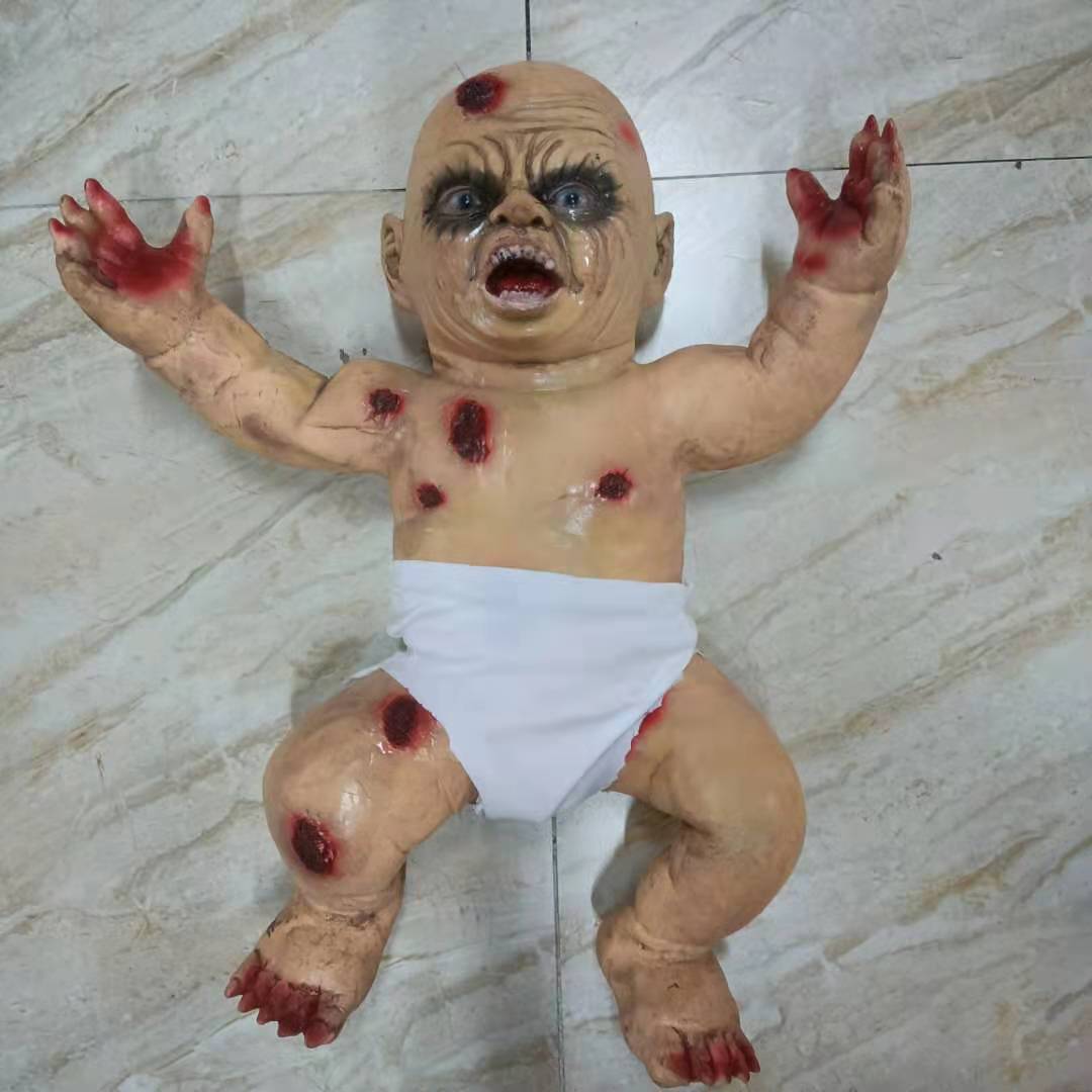 万圣节吓人婴儿恐怖娃娃鬼屋密室逃整人恶魔娃娃场地布置装饰道具