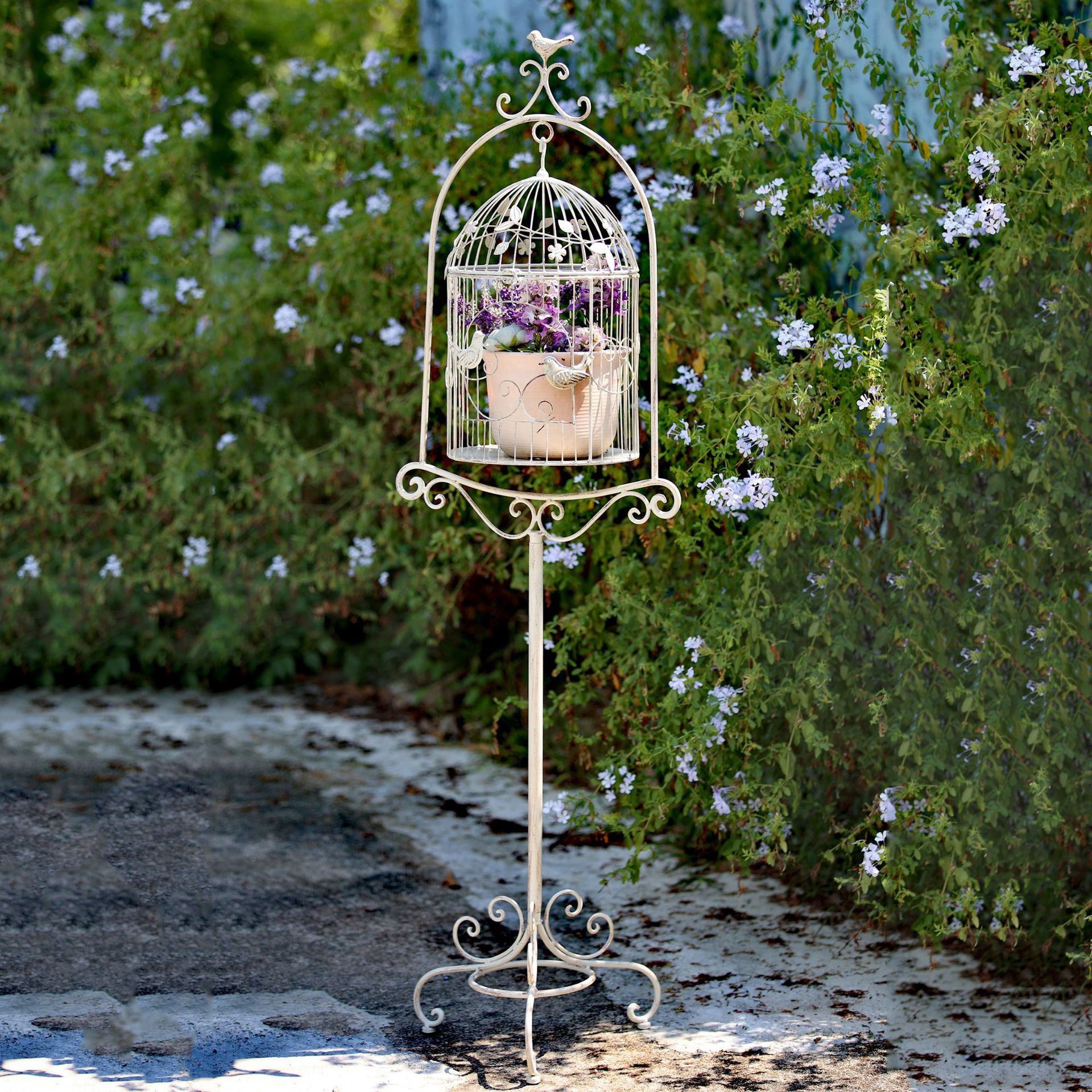 欧式铁艺鸟笼花架落地户外阳台花园别墅庭院花架子展示装饰植物