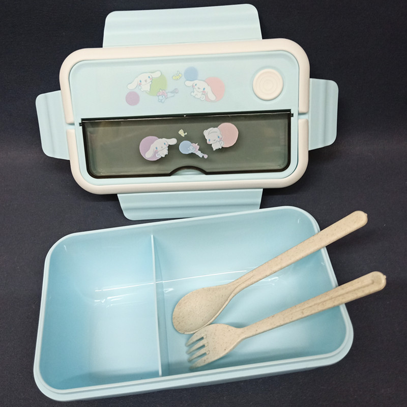 Children's Cute Sanrio Plastic Compartment Lunch Boxes Microwaveable Student Portable Lunch Box Office Worker Crisper Batch