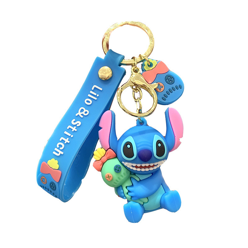 Cartoon Stitch Creative Keychain Cute Argin Handbag Pendant Car Key Chain Accessories Crane Machine Gift