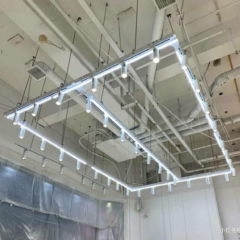 led射灯店铺商用轨道吊杆桥架理发店框架超市服装店悬挂创意桥架