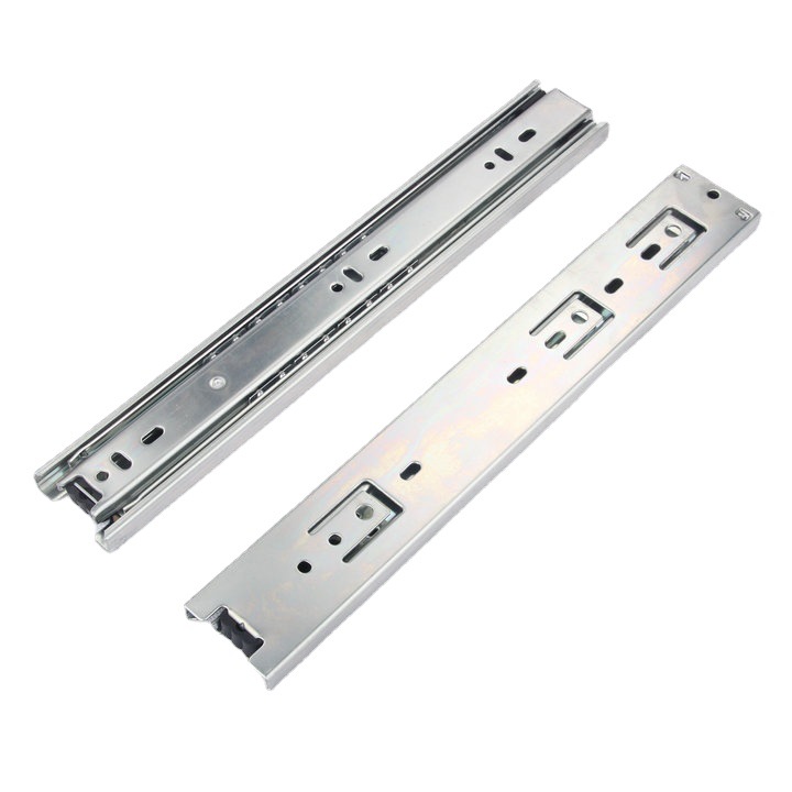 家具抽屉轨道三节钢珠轨道三节滑轨全拉出钢珠滑轨家具抽屉滑轨