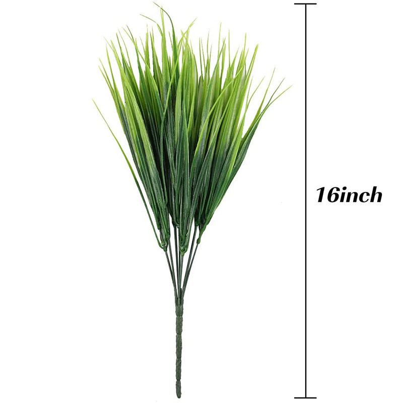 Amazon Simulation Grass 7 Fork Plastic Flowers Spring Grass Plant Wall Green Plant Ornament Partition Flower Arrangement Gardening Decoration