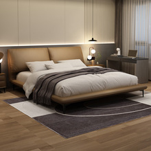 意式极简真皮床轻奢现代简约网红主卧大床1.8米高端卧室床双人2米