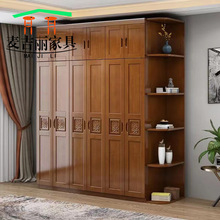 实木衣柜家用卧室大容量出租房现代简约收纳柜子多功能储物大衣柜