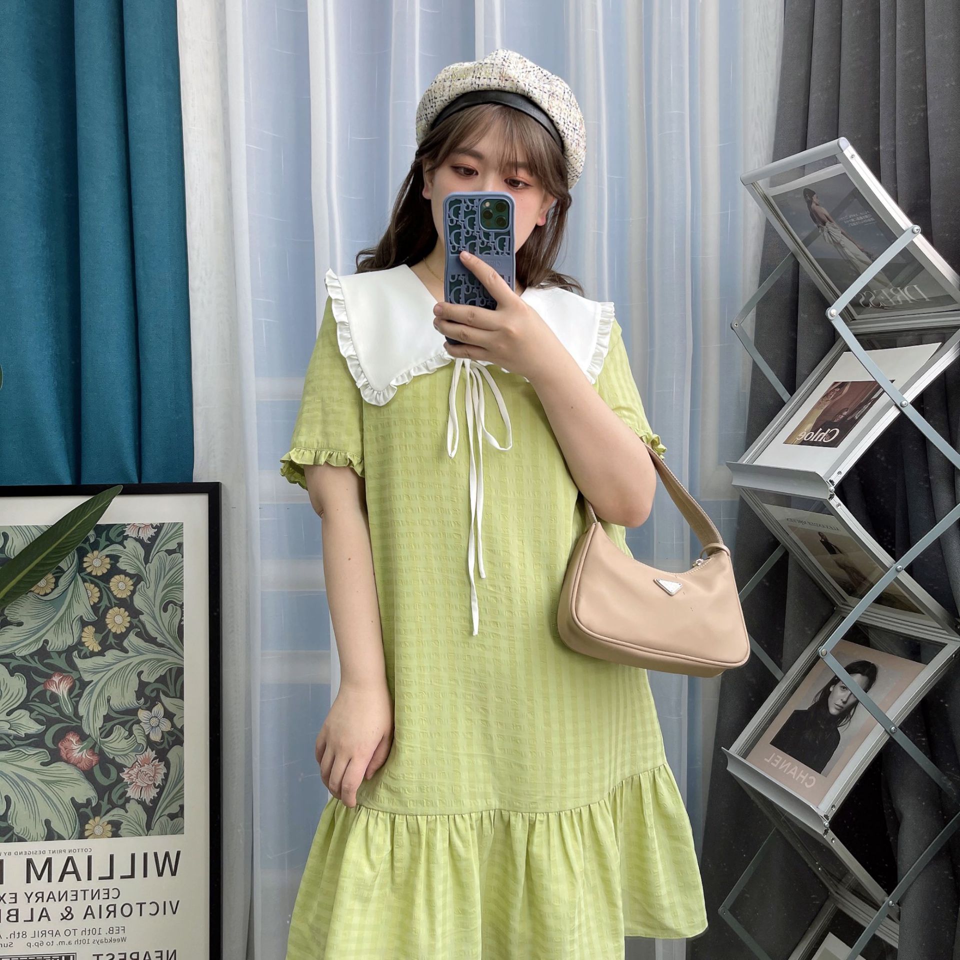 胖mm女装原宿bf学生韩版宽松可爱日系连衣裙森林系夏款裙子2022夏