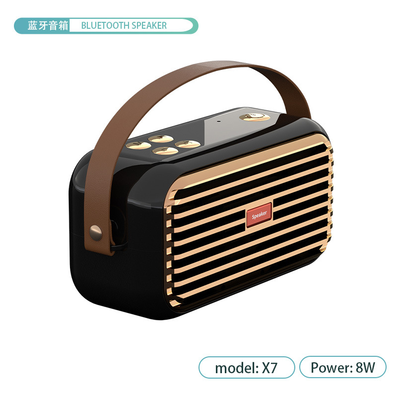 x7蓝牙音箱2024新款复古手提式便捷音响智能无线礼品型音箱