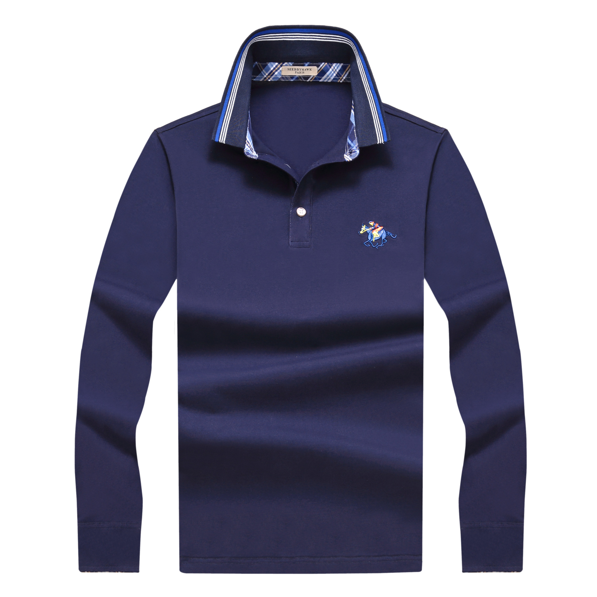 保罗纯棉长袖男士t恤宽松纯棉 2022春夏新品丝光棉长袖男式polo衫