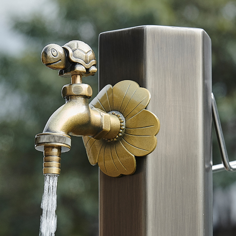 全铜4分户外防冻裂水龙头阳台仿古拖把池家用庭院户外立柱水龙头