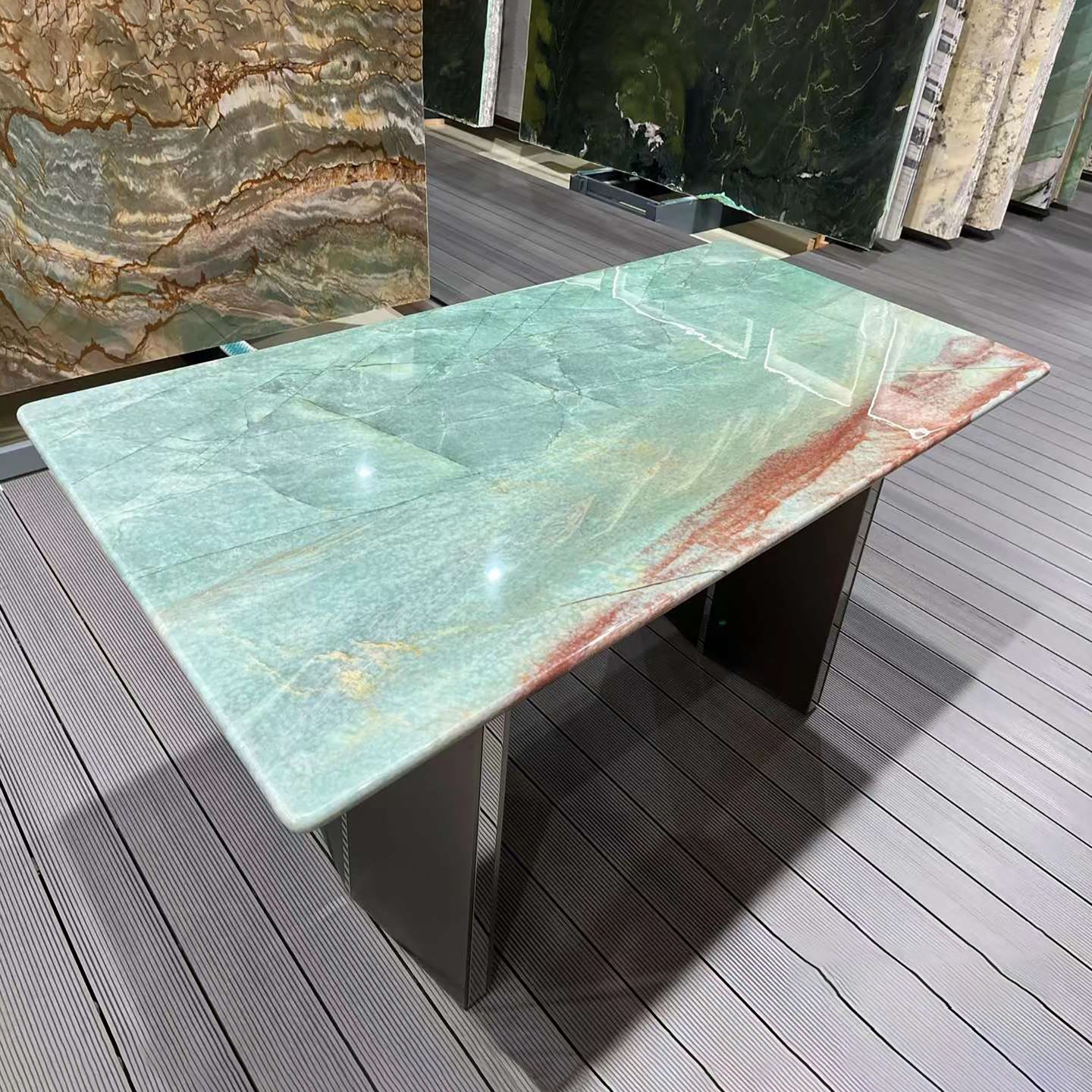 天然奢石餐桌酒红绿色大理石厨柜台面电视背景墙奢石-阿里巴巴