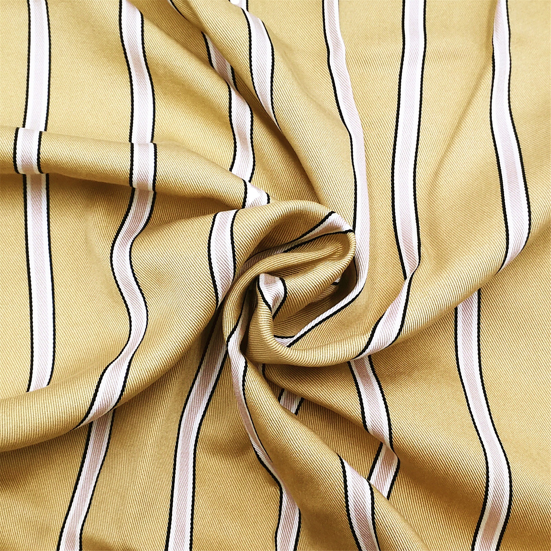 21s全天丝条子100%莱赛尔纤维活性印花竖条纹面料3/1斜纹马大布料