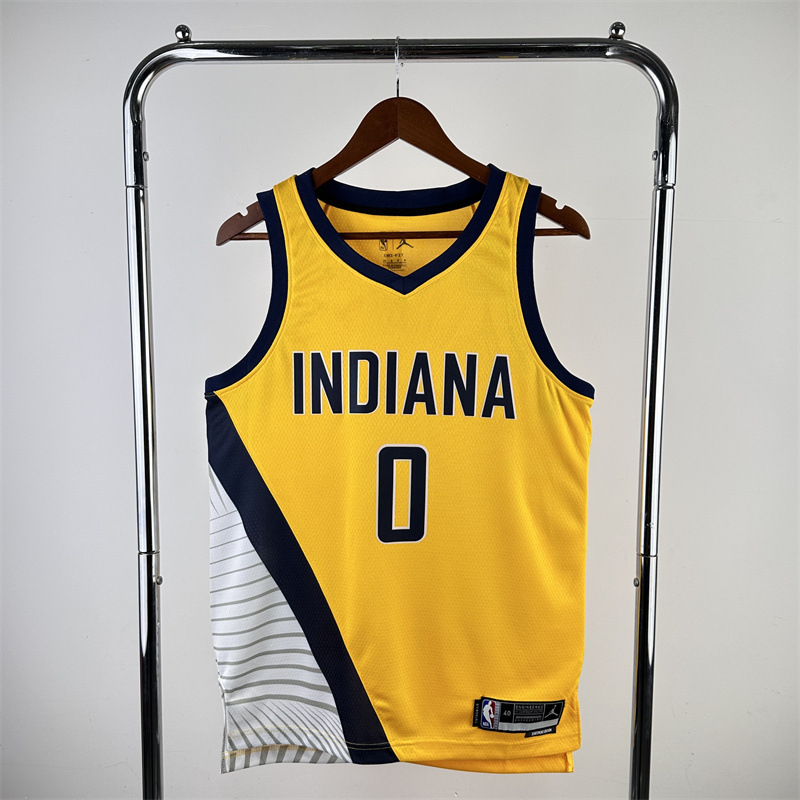 23赛季步行者热压布印球衣 0号 哈利伯顿 厂家批发 一件代发-阿里巴巴