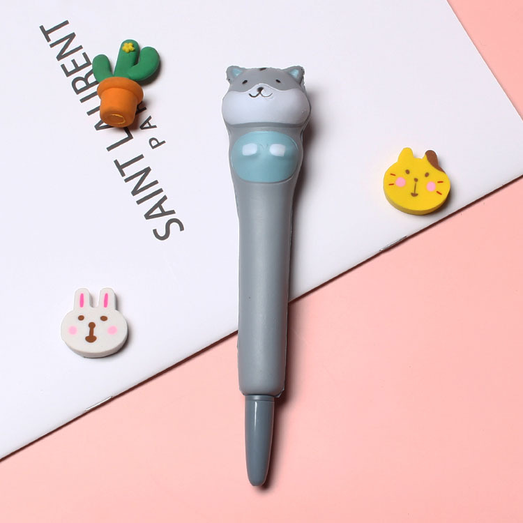 Cute Decompression Pen Squeezing Toy Gel Pen Student School Supplies Cartoon Creative Stationery Soft Decompression Pen