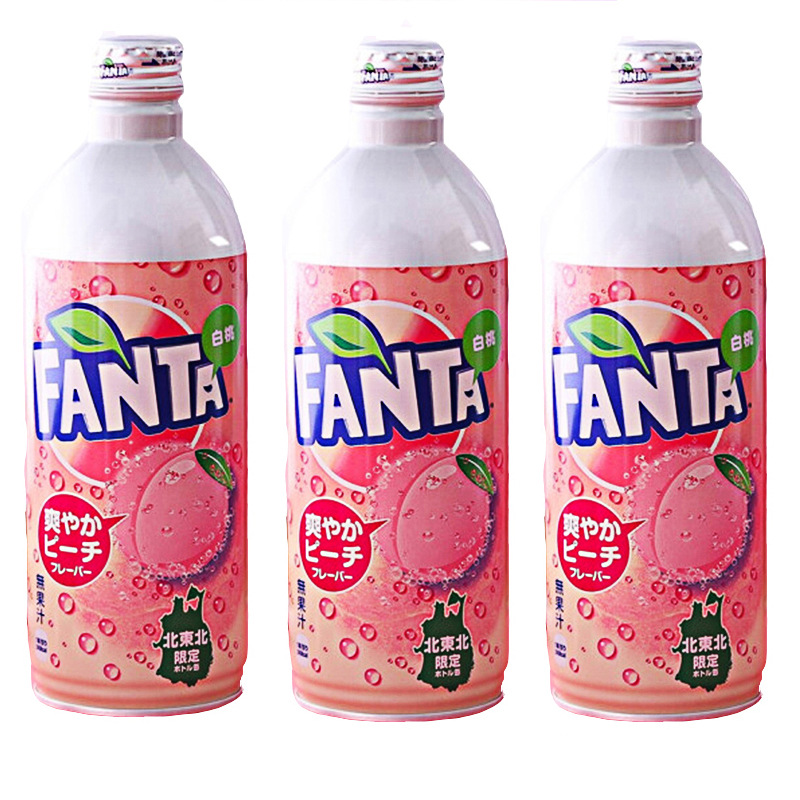 日本芬达白桃味汽水碳酸饮料500ml 进口果汁饮料整箱批发-阿里巴巴