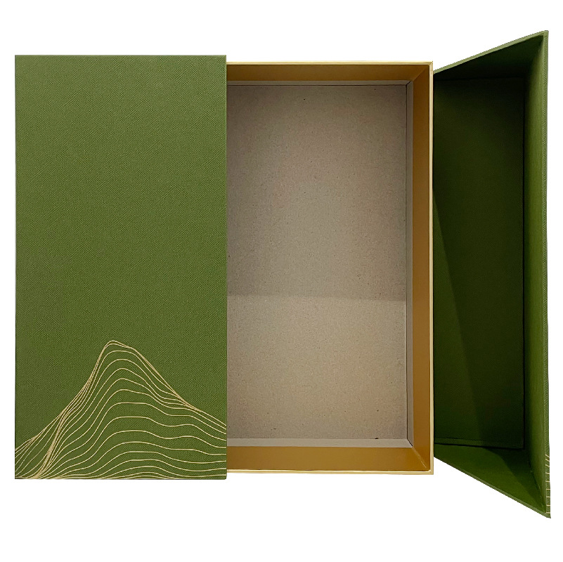 对开门山水图案茶叶礼盒对开盖伴手礼茶油盒通用翻盖枸杞礼盒现货