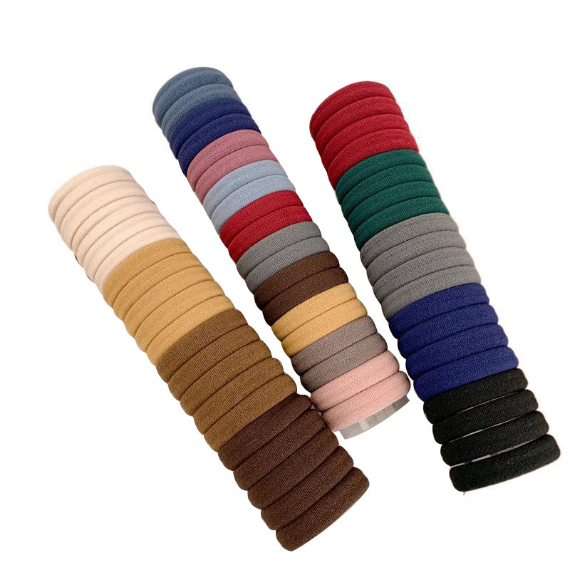 High Elastic 20 Hair Bands New Rubber Bands for Women Hair-Binding Towel Ring Thick Hair Rope Simple Leather Case Headband Wholesale