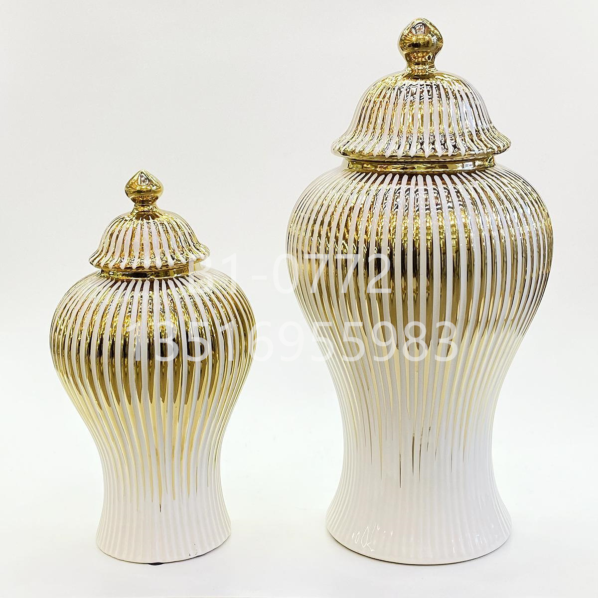 golden fort vase ceramic electroplating golden edge general bottle home decoration crafts decorative soft outfit hallway decoration