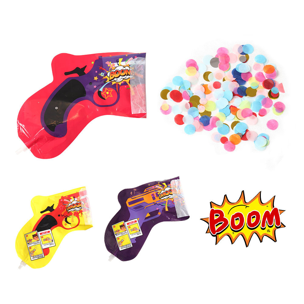 网红充气礼花枪婚庆新年世界杯生日派对气氛道具手持礼花手枪批发