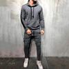 .2020 Autumn man Hooded Bar fight Solid muscle motion leisure time new pattern Sweater male set suit