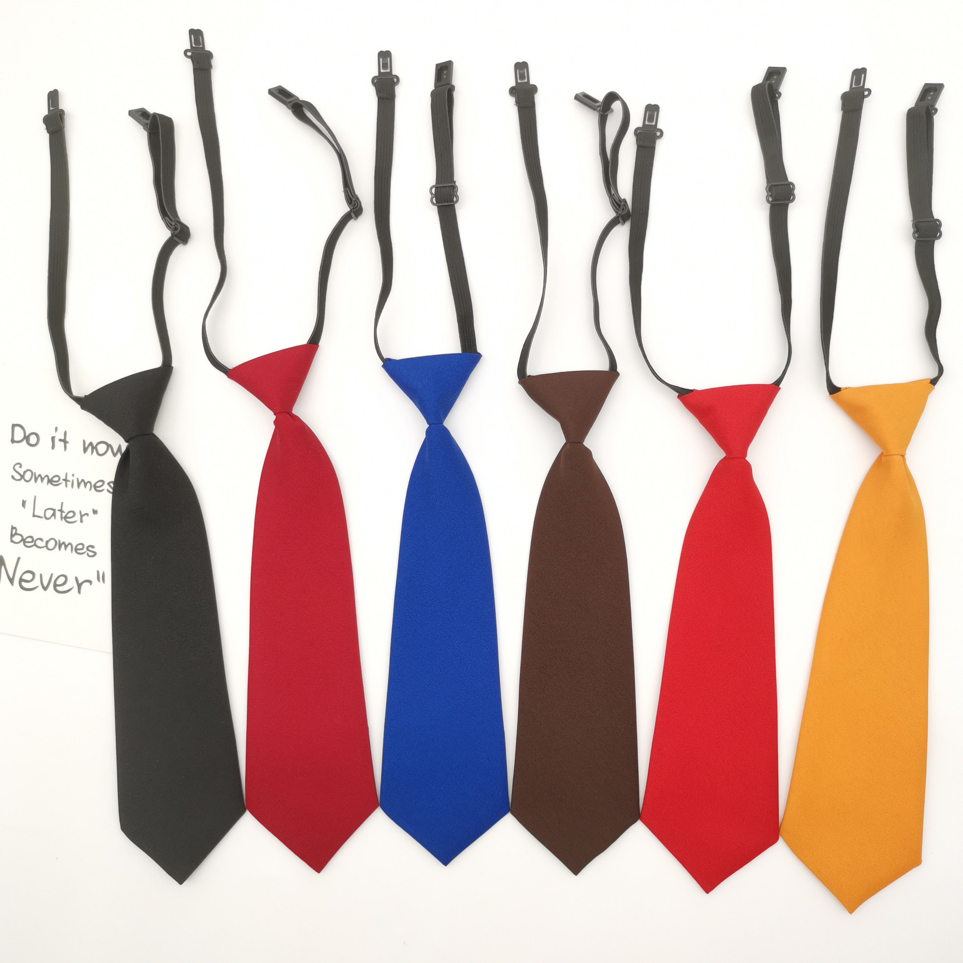 【可调节懒人小领带】免打糖果色ins女生氨棉短款纯色搭配衬衫潮t