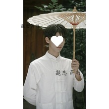 白色冰丝新中式男装衬衫夏季薄款中国风盘扣唐装男款立领中式衬衣