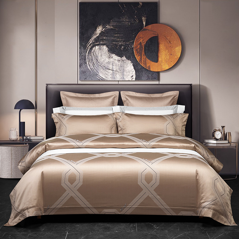 高档140支埃及长绒棉提花四件套 奢华欧式 五星级酒店床上用品