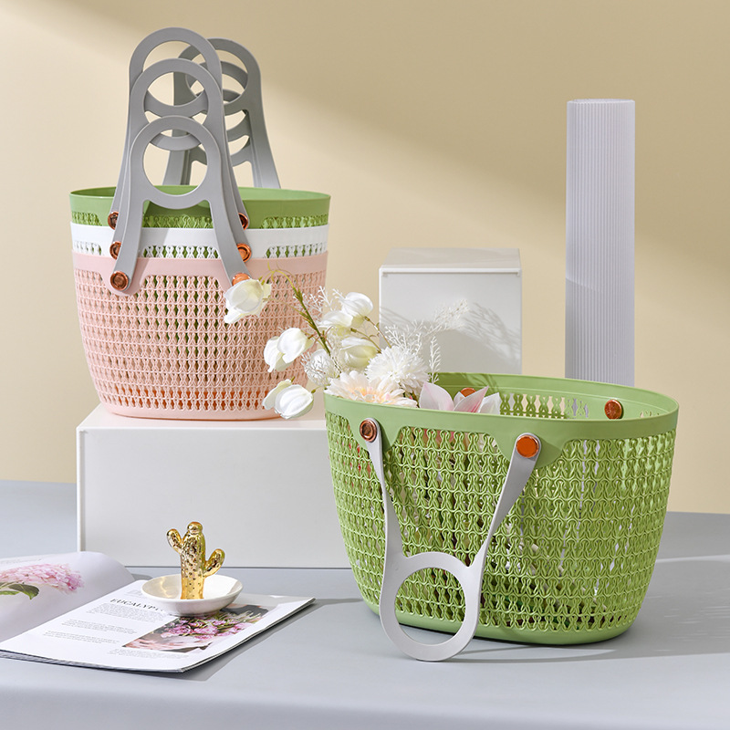 Portable Bath Basket Storage Basket Bathroom Storage Basket Basket Wash Basket Girl Heart Bath Basket 0414