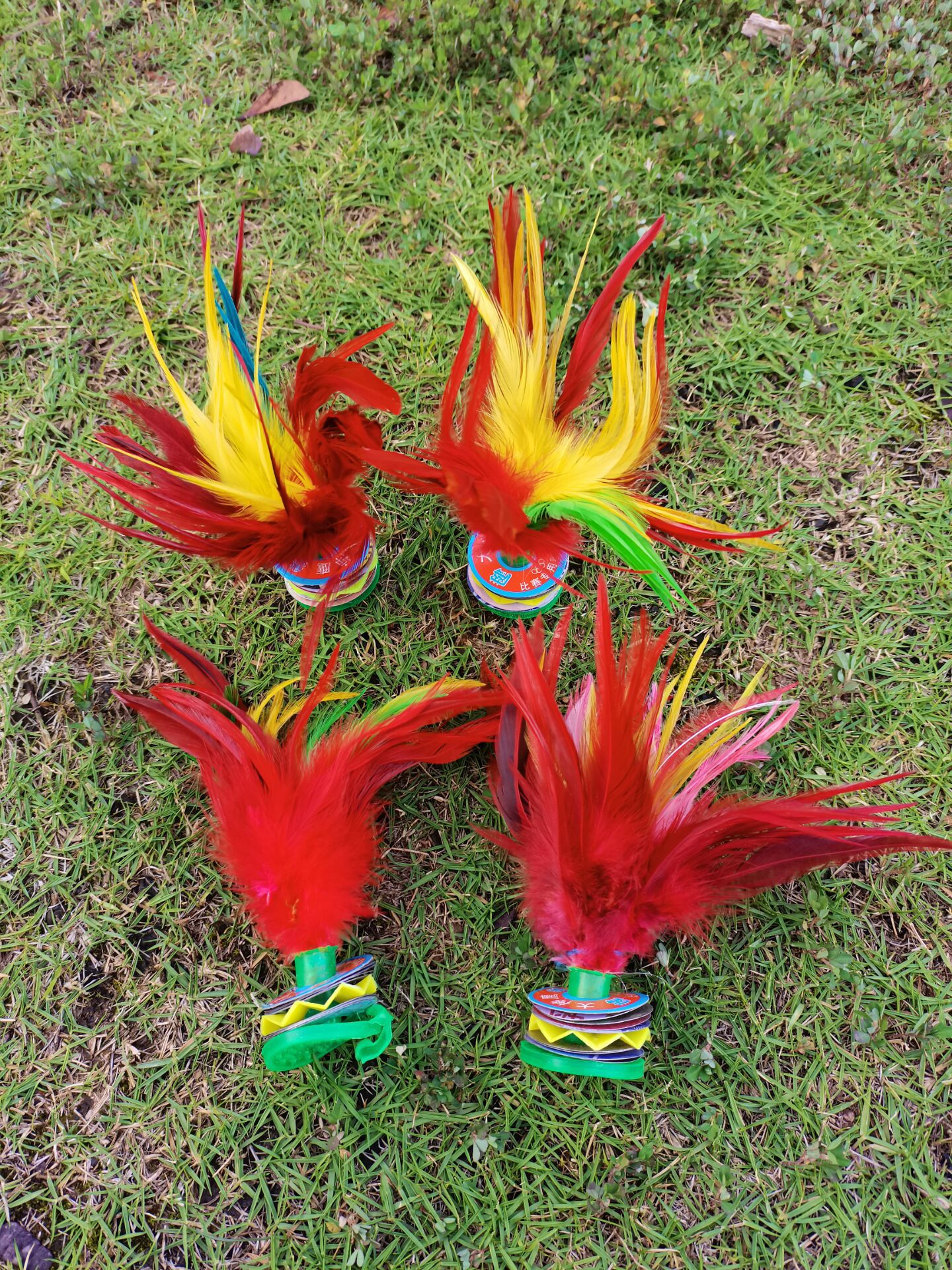 现货大神鹰大花键鸡毛毽球软毛毽子比赛用毽球加厚牛津底座耐踢